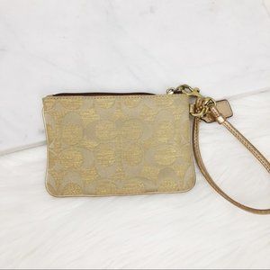 Coach Bags - Coach Gold Wristlet Classic Logo Coach Bags - Coach Gold Wristlet Classic Logo